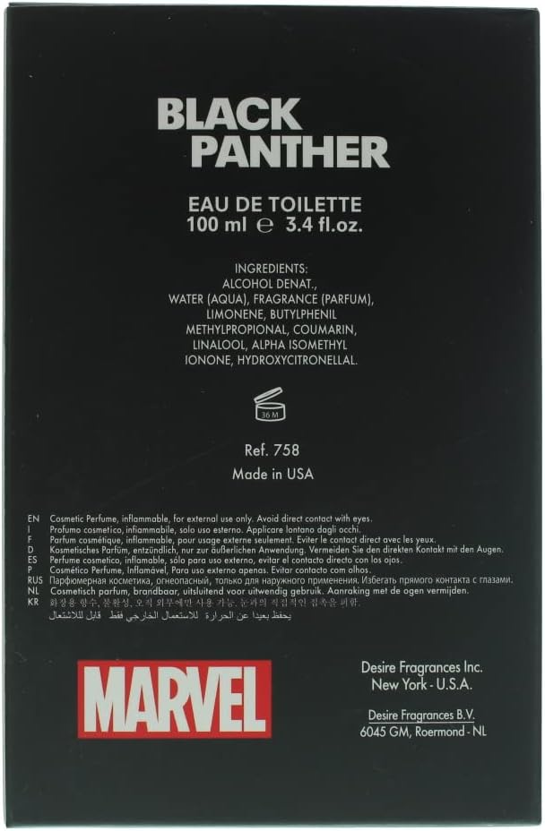 Fragancia Black Panther Marvel Para Hombre 100 ml