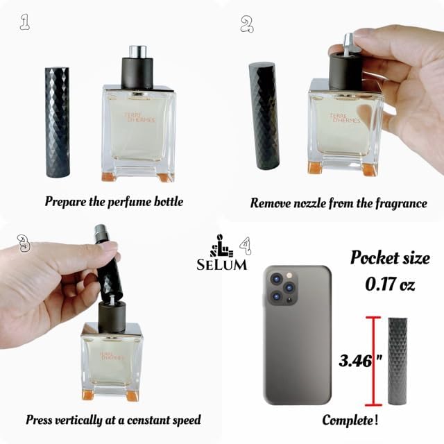 Accesorio Pulverizador de Viaje de Lujo Rellenable para Perfume/Colonia 6 ml (2 Piezas)