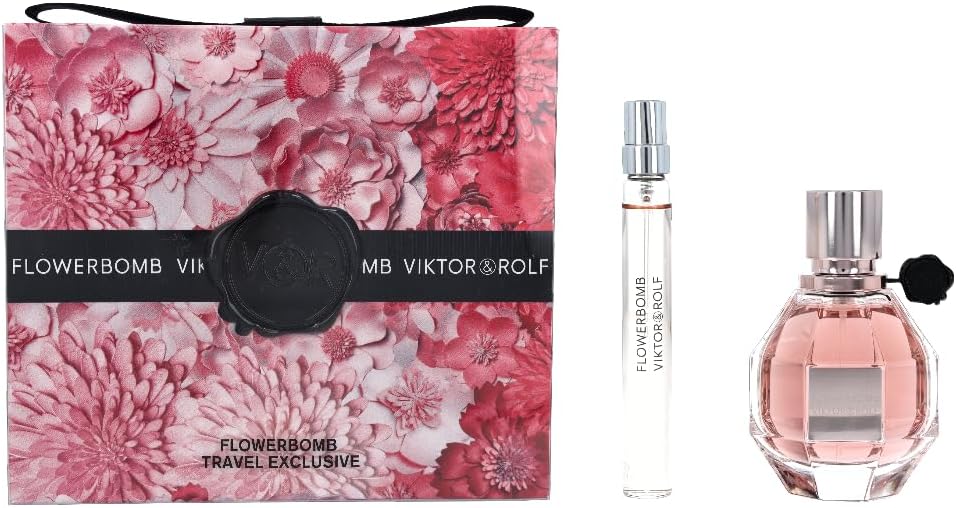 Fragancia Flowerbomb Viktor and Rolf Set de Regalo Para Mujer EDP 50 ml+Travel Size