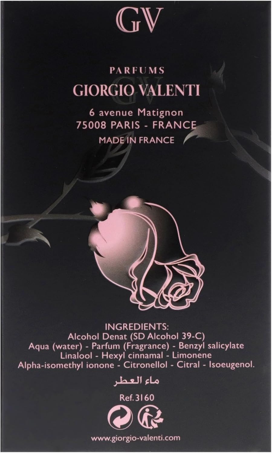 Fragancia Giorgio Valenti Rose Noire Absolue EDP para Mujeres, 3.3 oz