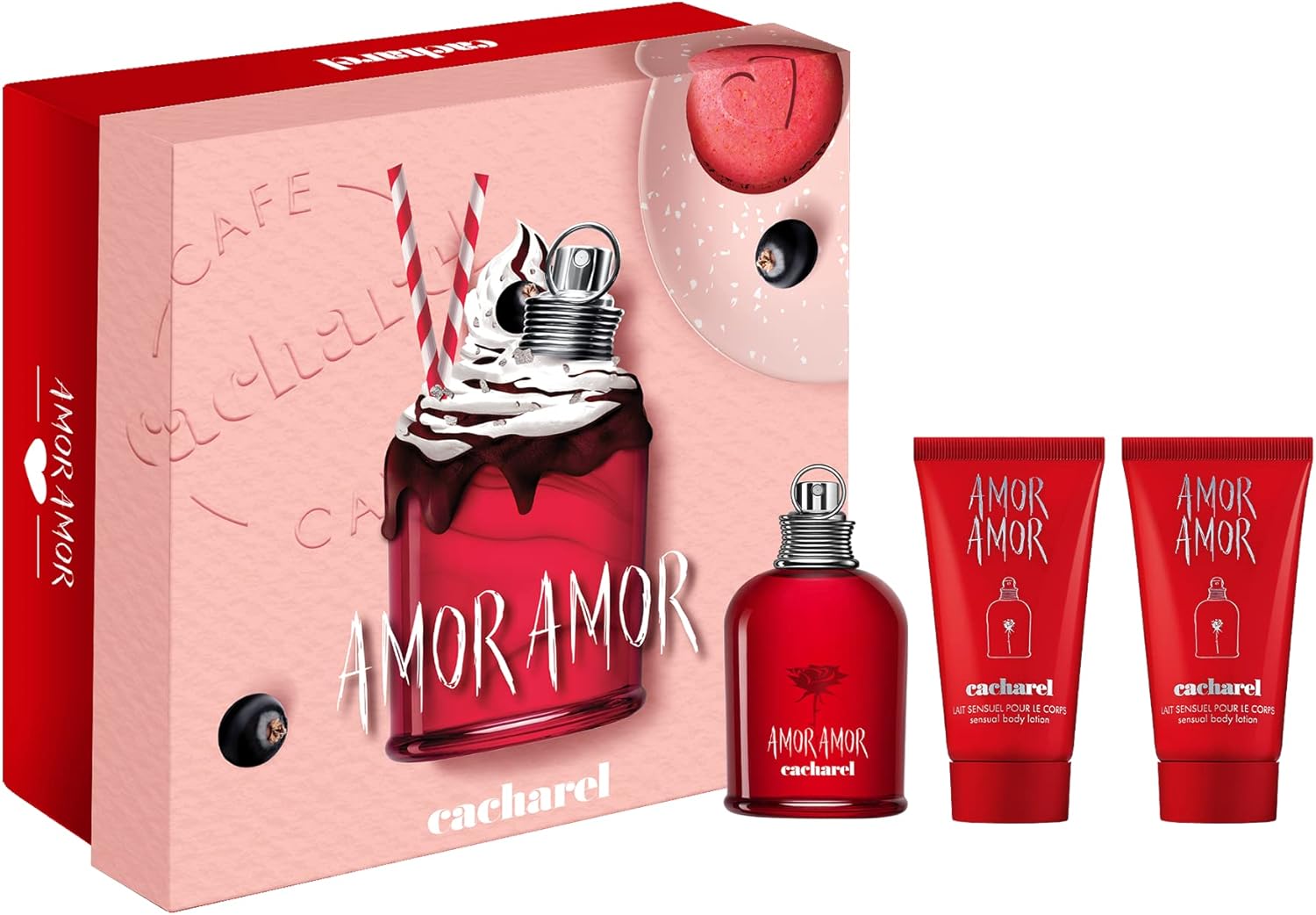 Fragancia Set de Regalo Amor Amor de Cacharel para Mujer (3 Piezas)