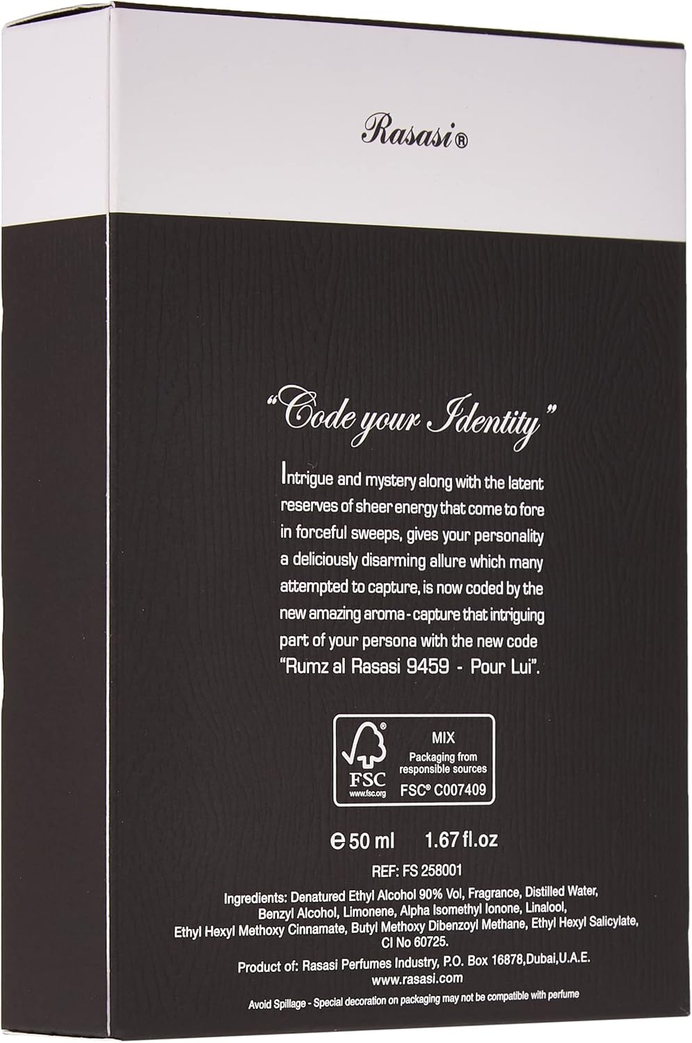 Fragancia Rumz Al Rasasi 9459 para Hombre 50 ml