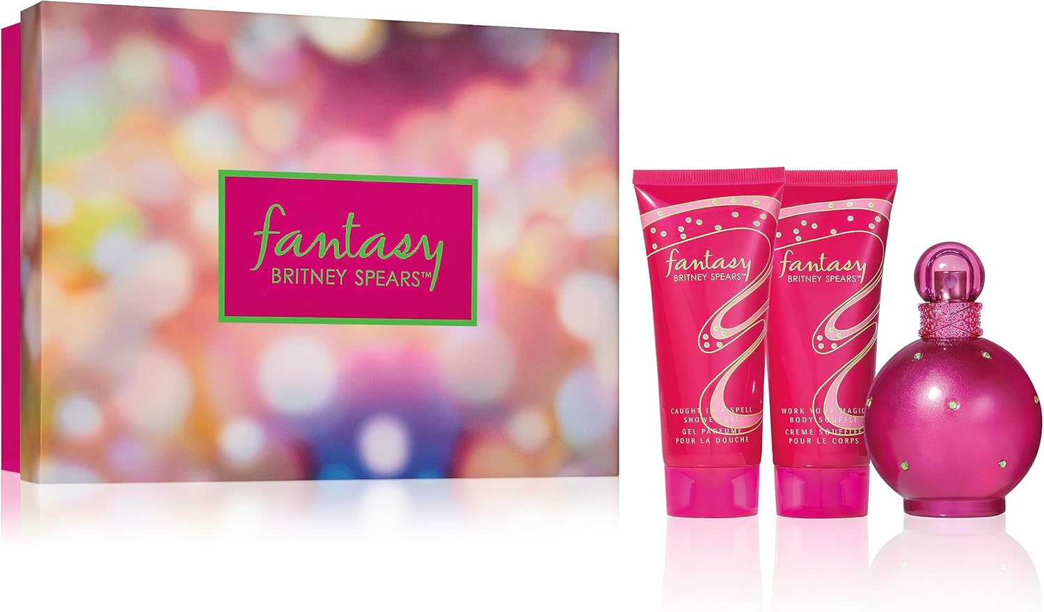 Fragancia Fantasy de Britney Spears -100  ml EDP + Loción + Gel (Set de 3 Piezas)