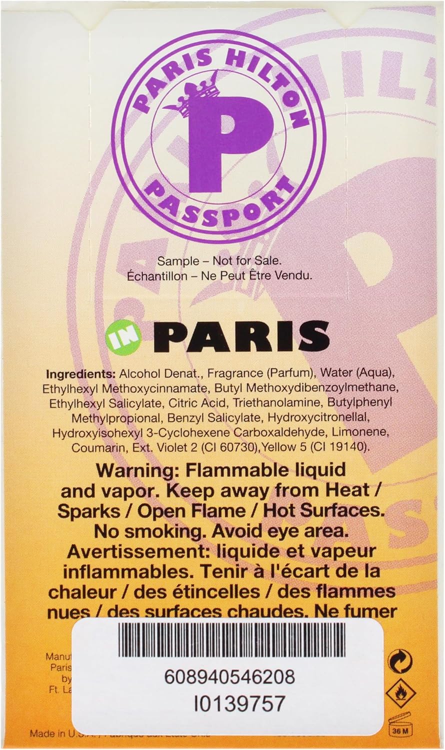 Fragancia Passport Paris de Paris Hilton para Mujer 1.5 ml (Muestra / Vial)